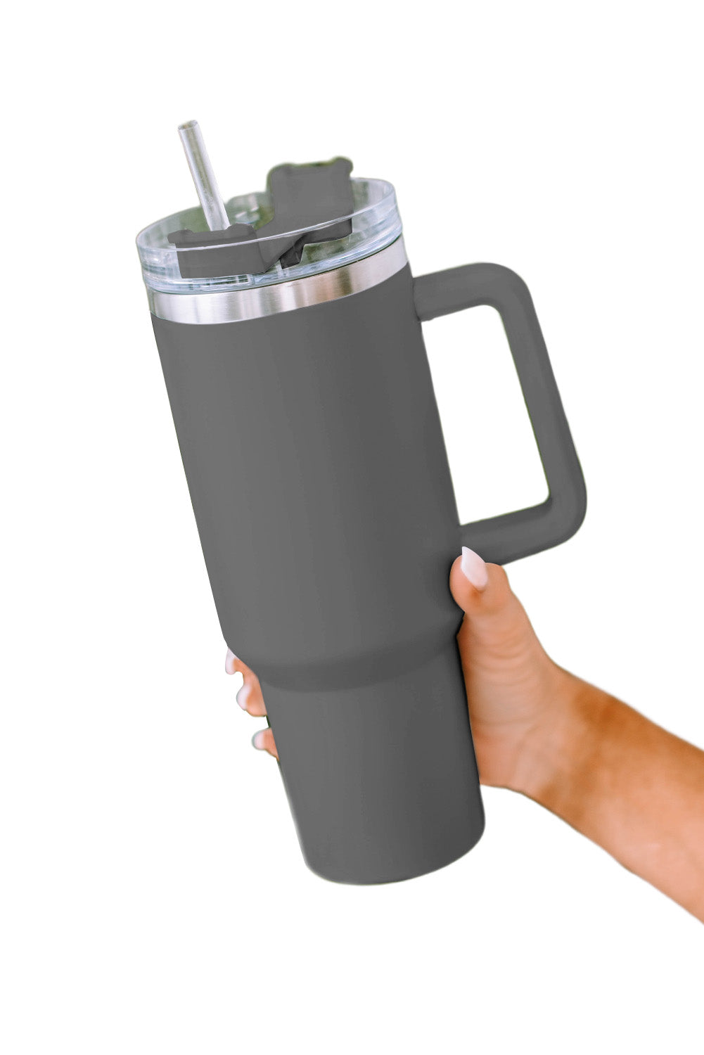 Black 304 Stainless Steel Double Insulated Tumbler Mug with Straw