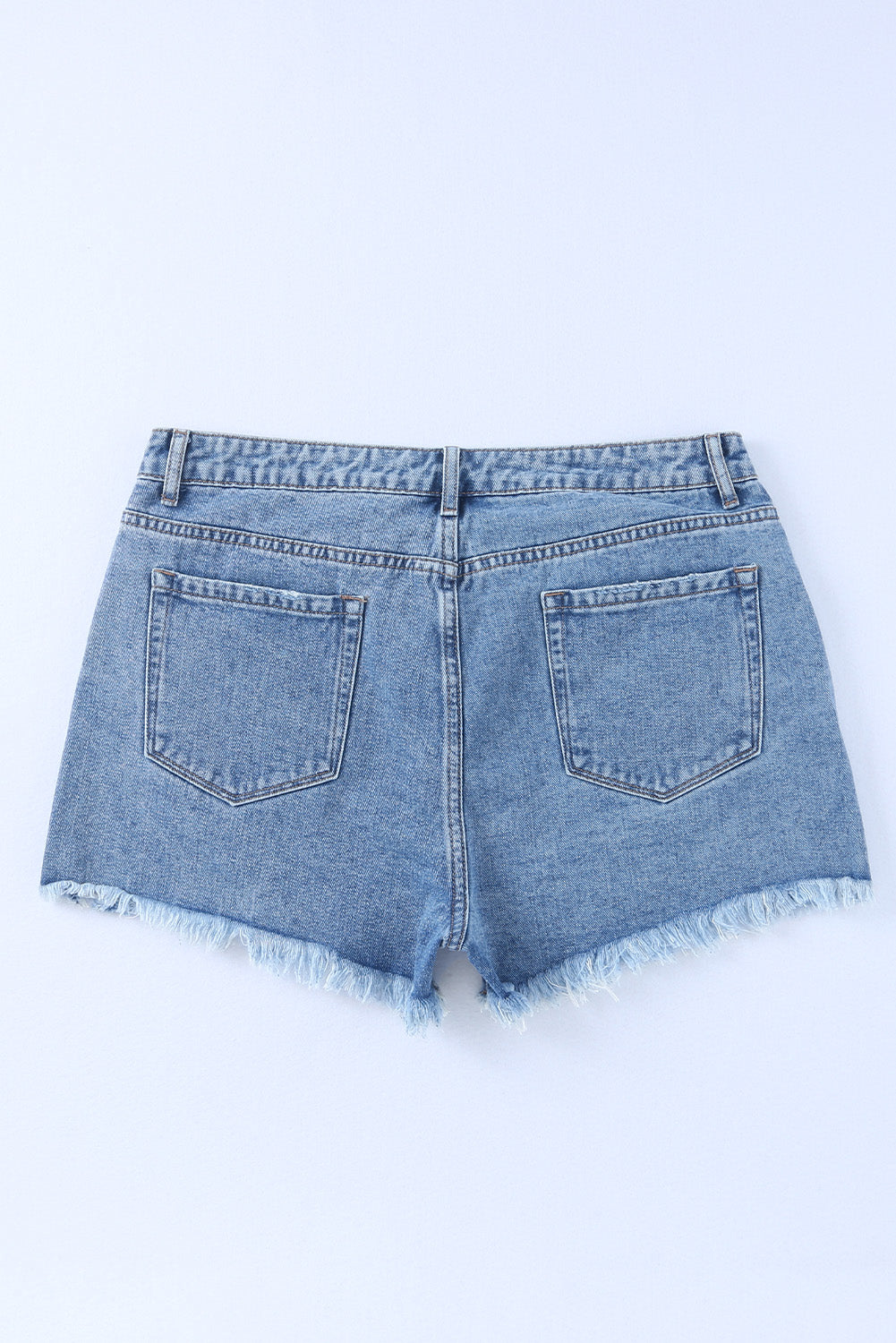 Black Crossover Waist High Rise Denim Shorts