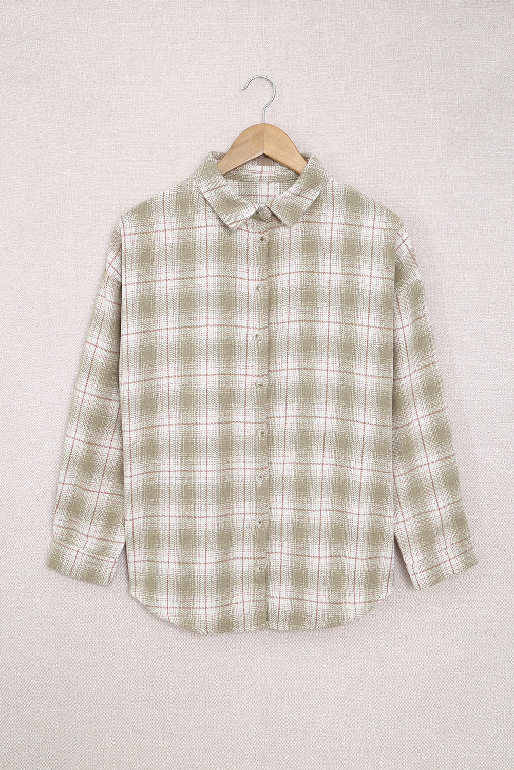 Plaid Collared Button Up Flannel Shacket