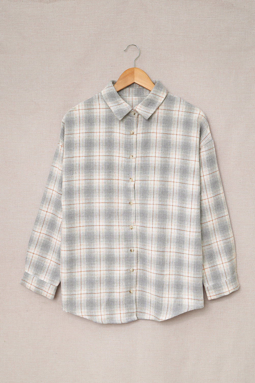 Plaid Collared Button Up Flannel Shacket