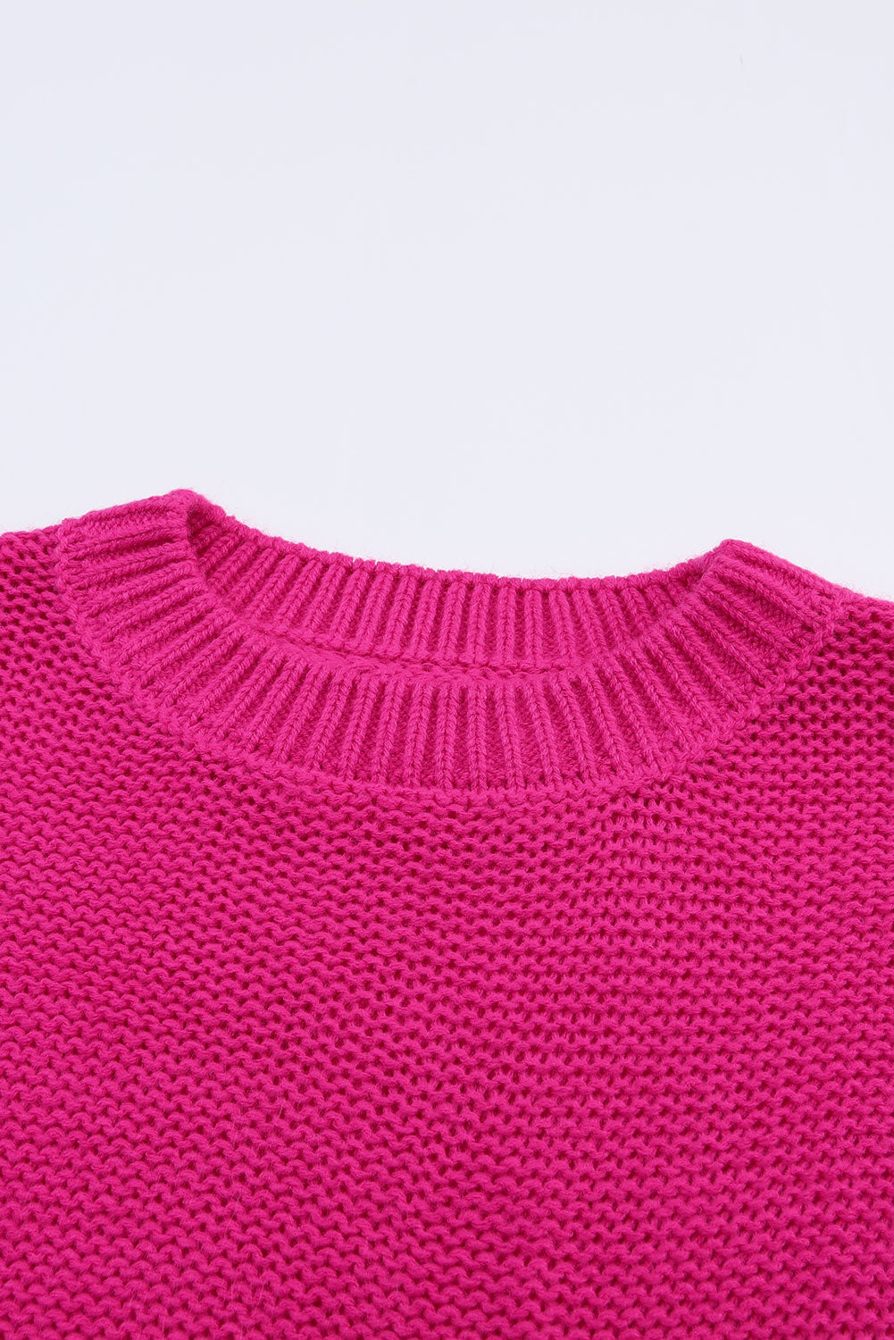 Rose Hollowed Long Sleeve Drop Sleeve Knit Sweater