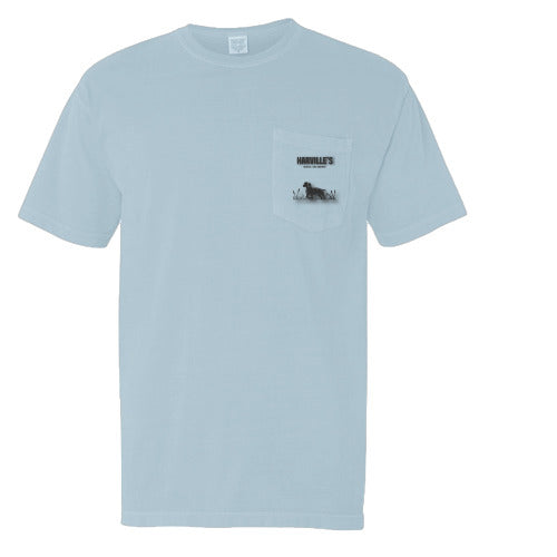 pointer with hunter pocket tee